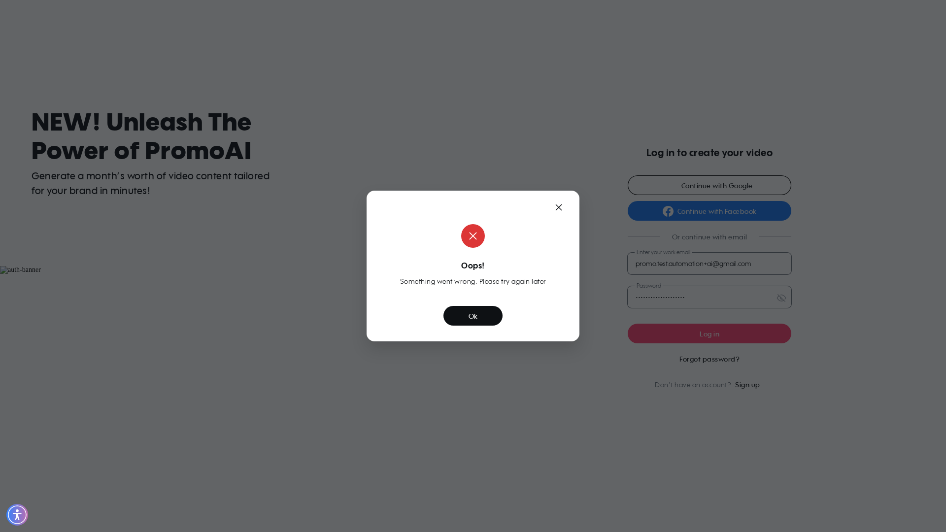 Test failure screenshot